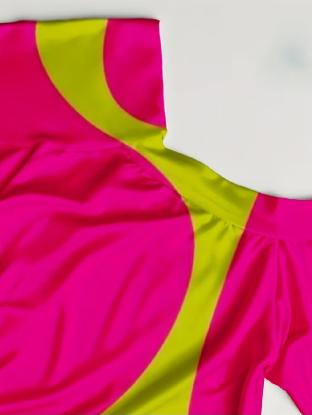 💋CUT OUT SHOULDER TOP -NEON PINK and YELLOW!!! - Picture 8 of 11